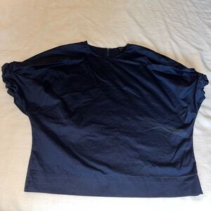 COS Blue Scrunched Sleeve Blouse Top Size S